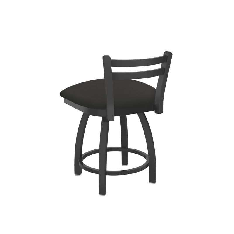 Tabouret de coiffeuse en métal Jackie, Vinyle - Fer Canter, Étain