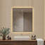 Miroir de salle de bain pour salle de bain, miroir de meuble-lavabo à DEL rétroéclairé à cadre en aluminium de 30 po x 36 po