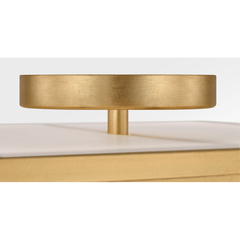 Dupont Square Semi Flush, 4" H x 12" W x 12" D, Gild
