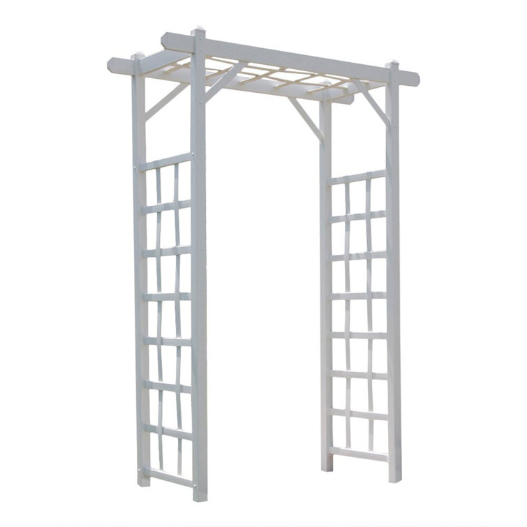 Dura-Trel Elmwood 22 x 57 x 85 Inch PVC Vinyl Outdoor Garden Patio Arbor, White