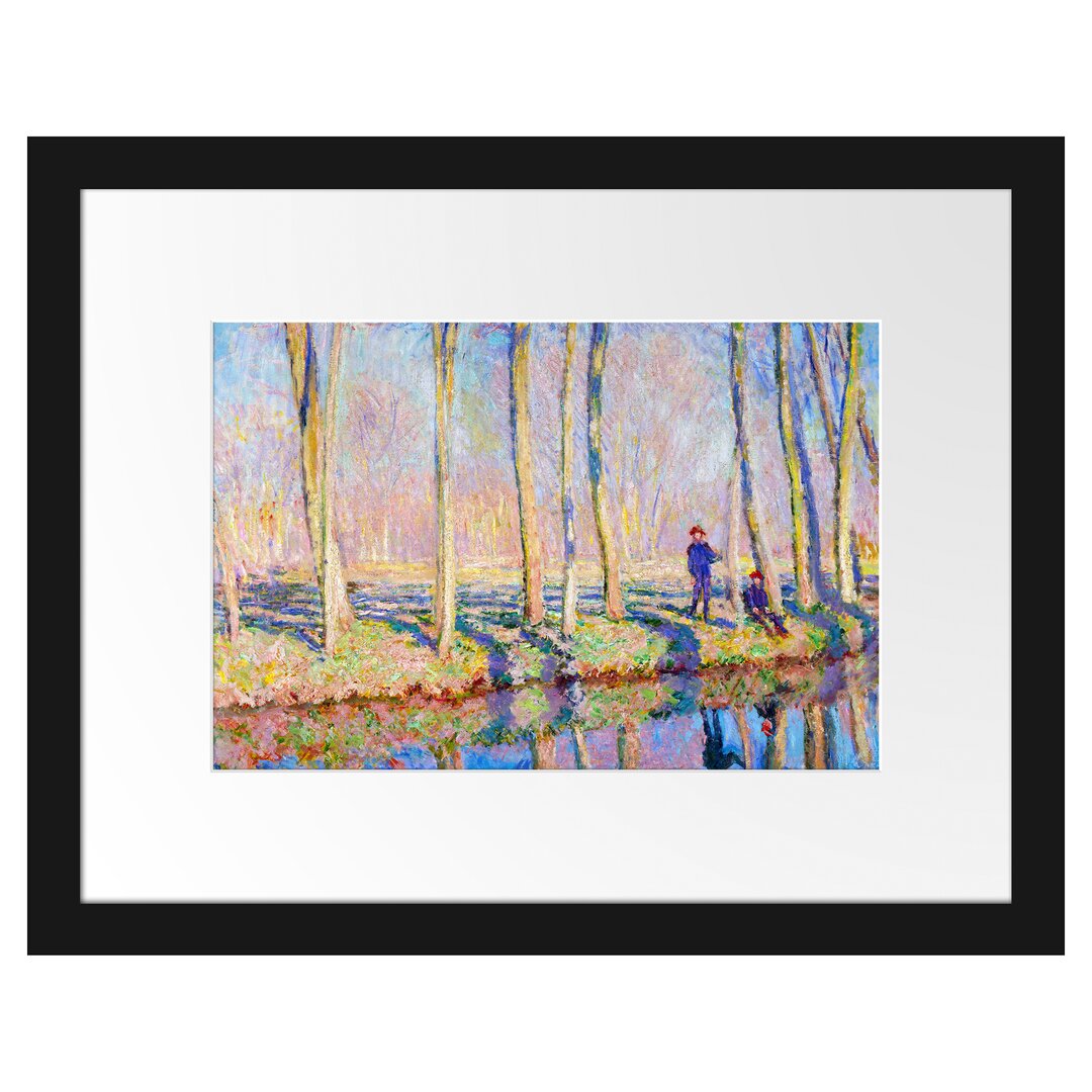 Gerahmter Kunstdruck Pierre Hoschede and Michel Monet on the Shore von Claude Monet