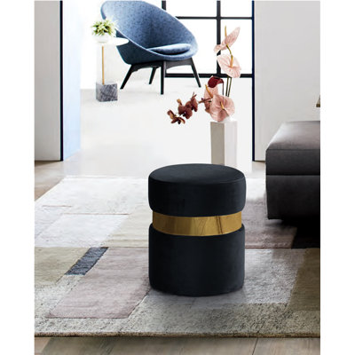 Hailey 14.5" Wide Velvet Round Cocktail Ottoman