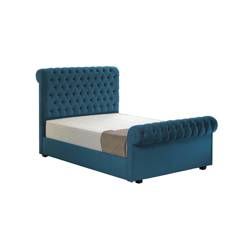 Payton Upholstered Bed, Blue, Double (4'6)