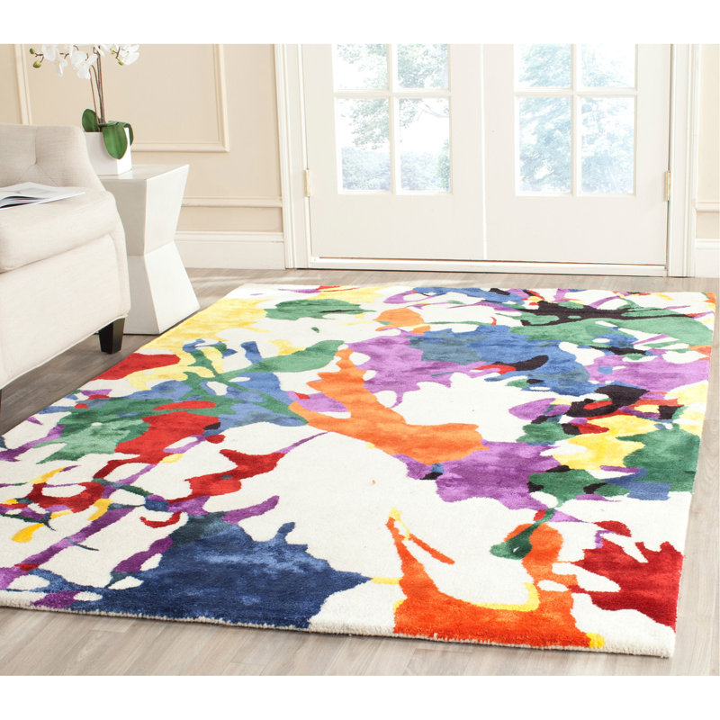 Isaac Mizrahi Hand Tufted Wool Abstract Rug, Rectangle 4' x 6'