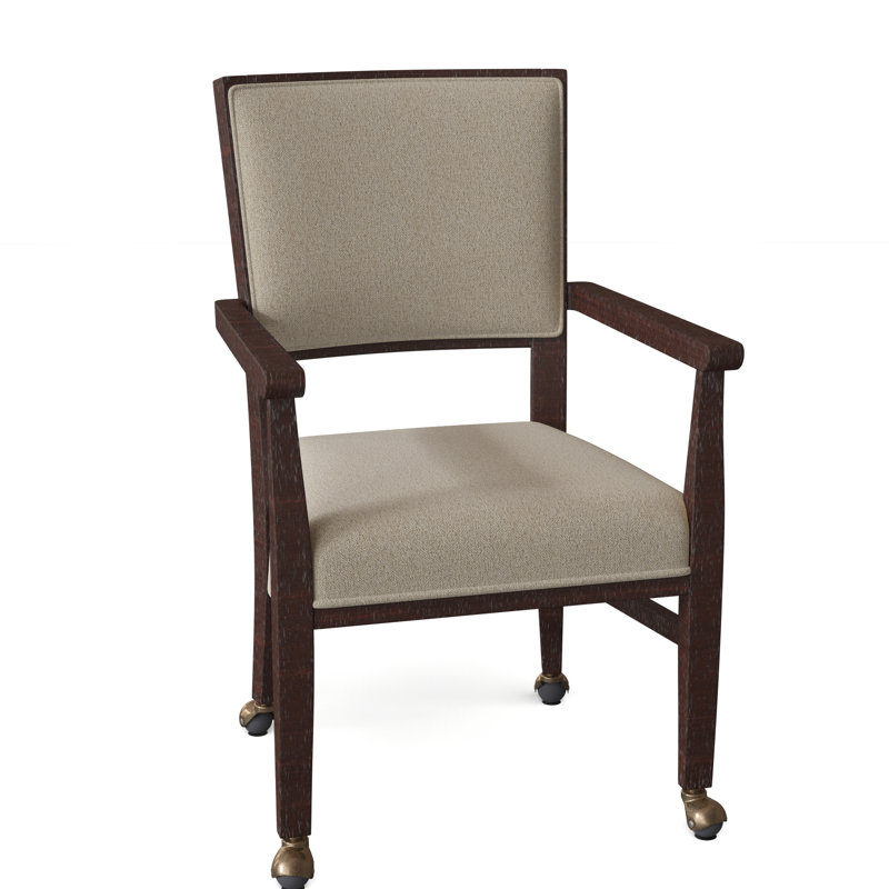 Chaise avec accoudoirs rembourrée Dilworth, Espresso, 8794 Parchemin