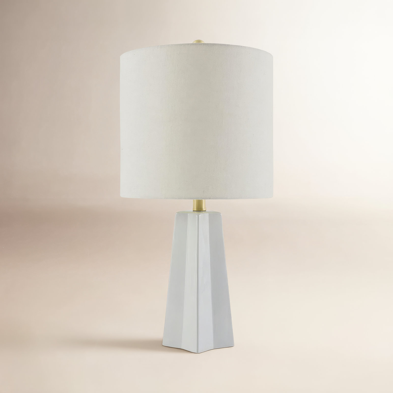 Magalie Ceramic Table Lamp, White, Cream