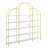 74.8 Inch 5 Tiers Office Bookcase Bookshelf, Display Shelf With Round Top, X Bar Gold Frame