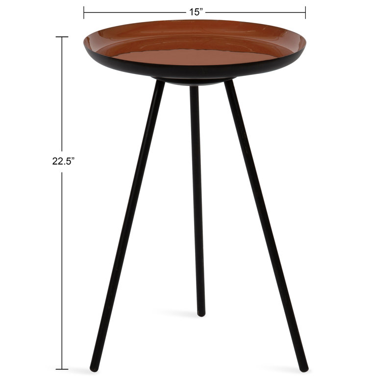 Table de bout à 3 pieds Philo, Rouge / noir
