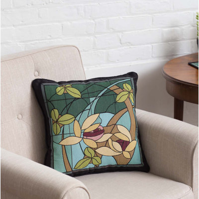  Flowers and Vines Cotton Throw Pillow