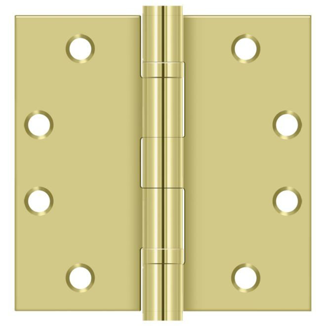 102'' x 102'' Steel Butt Bearing Hinge, Polished Brass