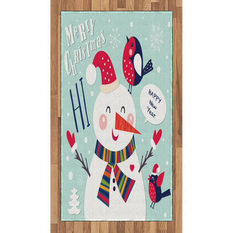 Tapis décoratif de Noël à haute densité en fibres de polyester à longs fils, Rectangle 2 pi 7 po x 5 pi