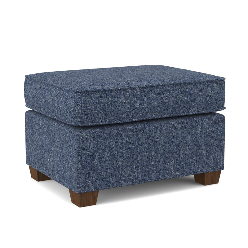 Finn 26" Wide Rectangle Standard Ottoman, Connelly Blue Jay, Montana Walnut
