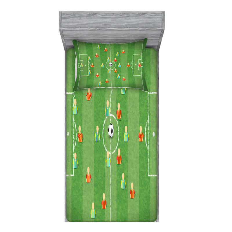 Soccer Microfiber Sheet Set, Twin XL Sheet Set + Fitted Sheet + 1 Pillowcase