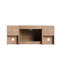 Meuble-lavabo mural de 48 po avec lavabo en céramique blanche, tablettes de rangement et 45 poignées à bord incliné pour une porte à fermeture en douceur