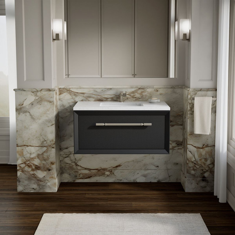 Enivo 36" Wall-Hung Bathroom Vanity Cabinet, Gabbro