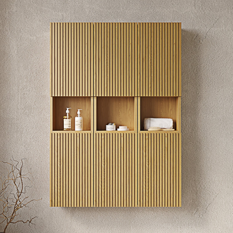 Armoire murale de salle de bain, Chêne doré