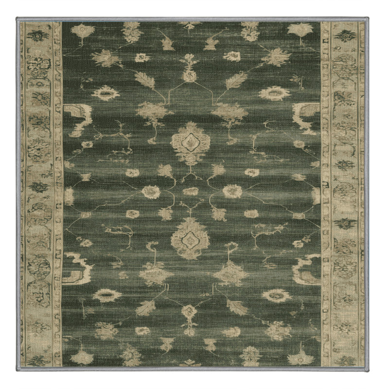 Tapis brun lavable à la machine, Carré 6 pi
