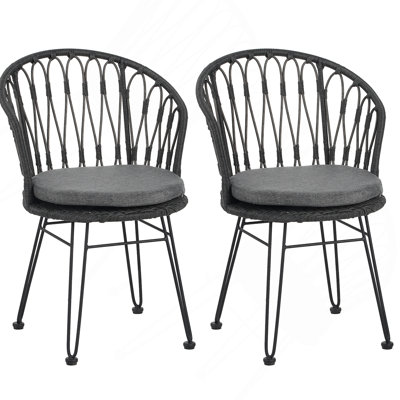 CHAISE, 2PCS avec 2 coussins, gris