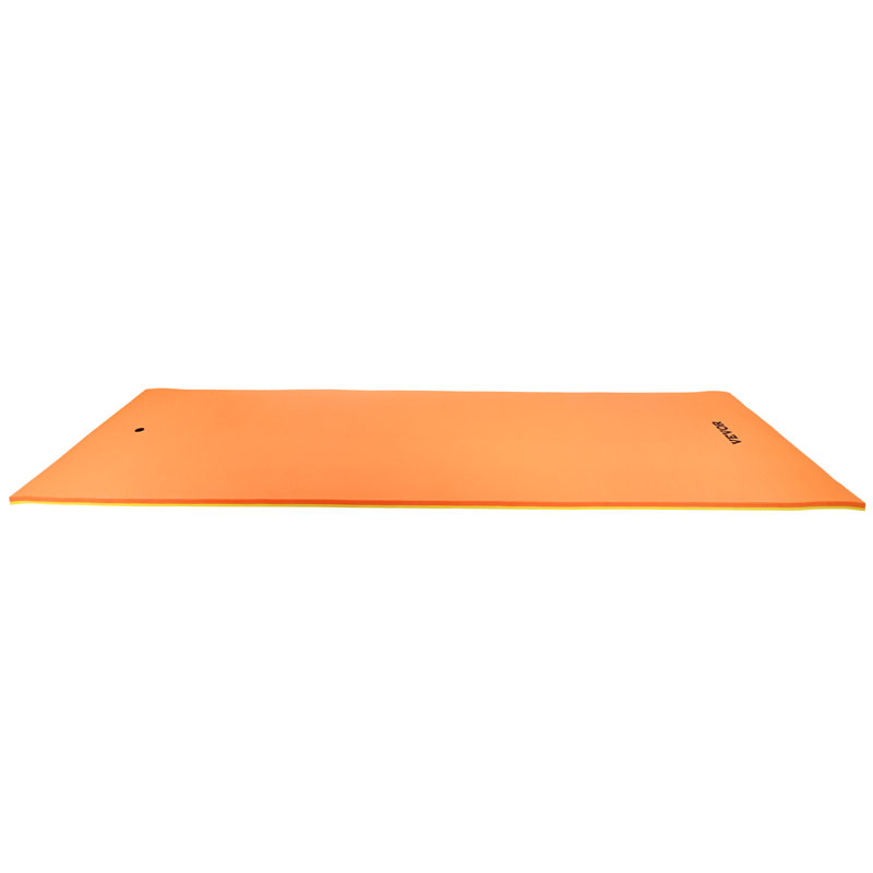 Large Orange and Yellow 18x6 ft Floating Water Mat with Tear-Resistant XPE Foam