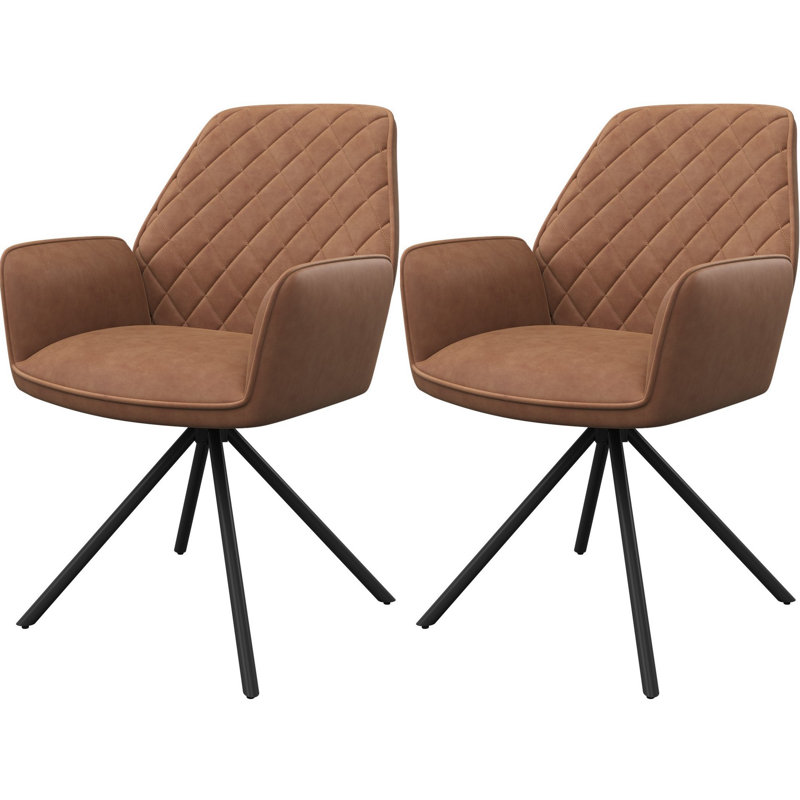 Reasnor 48cm H Upholstered Side Chair, Tan