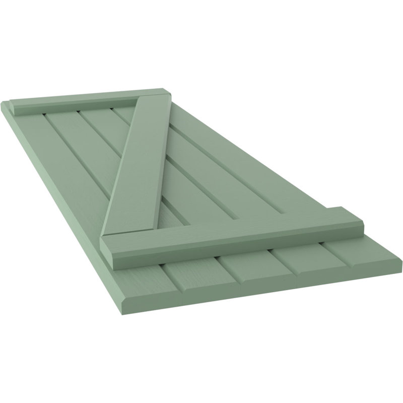 Volets américains avec 2 barres latérales (par paire) Americraft (2 lattes), Vert piste, 17 1/2", 83"