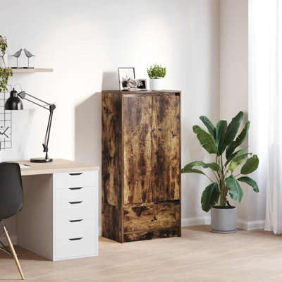 Cabinet With Drawer 55.5X34x119.5 Cm Engineered Wood
