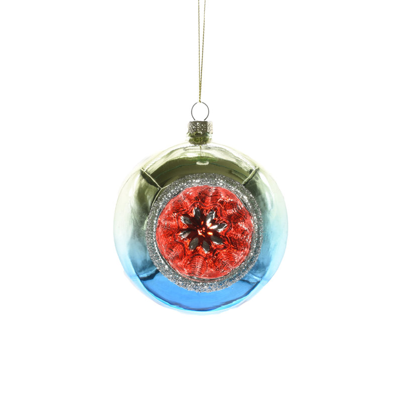 Ornement boule bleue suspendue (paquet de 2), Bleu