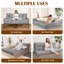 Matelas de futon de 8 po pour grand lit, matelas de sol épais pour dormir, canapé-lit de futon pour adulte, viande de sommeil pour dortoir, camping, gris clair (cadre non inclus)-1777743691-1777743688