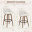  Tabouret de comptoir pivotant en similicuir brun de 25,5 po avec structure en bois massif-374388658-374388661