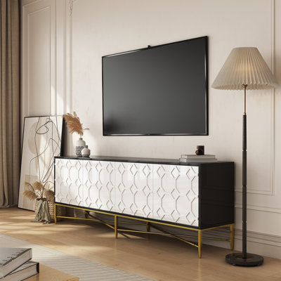 Modern And Color Scheme Press Design 4 Door Cabinet, Living Room TV Stand by Mercer41