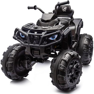 Shark Kids ATV 4-Wheeler, 24 Volt 4WD Ride on Toy for Big Kid w/Bluetooth, 4x200W Motor, 5.6Mph Max Speed