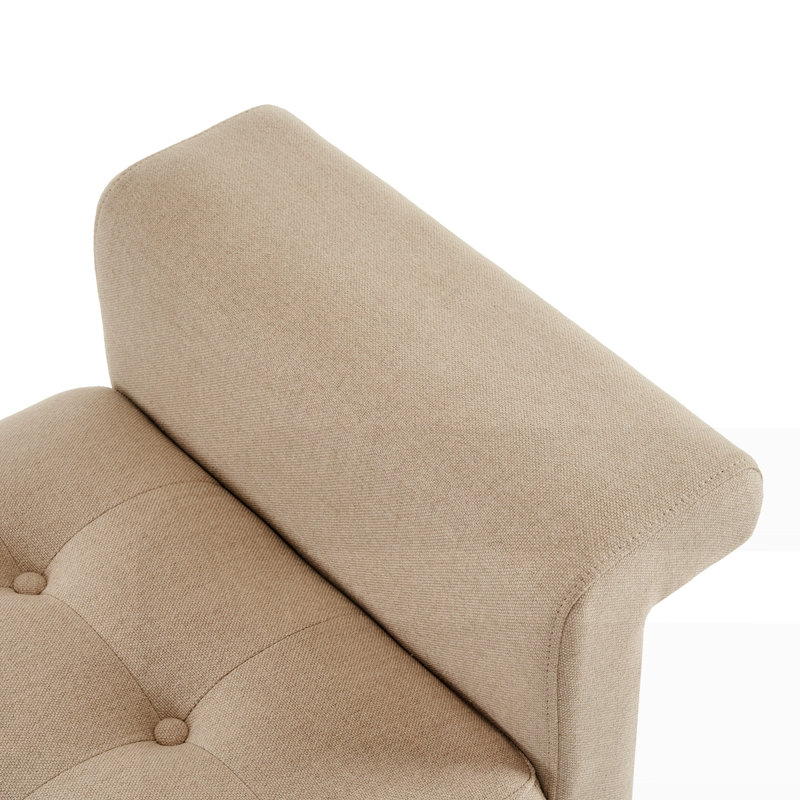 Elegant Linen Tufted Ottoman