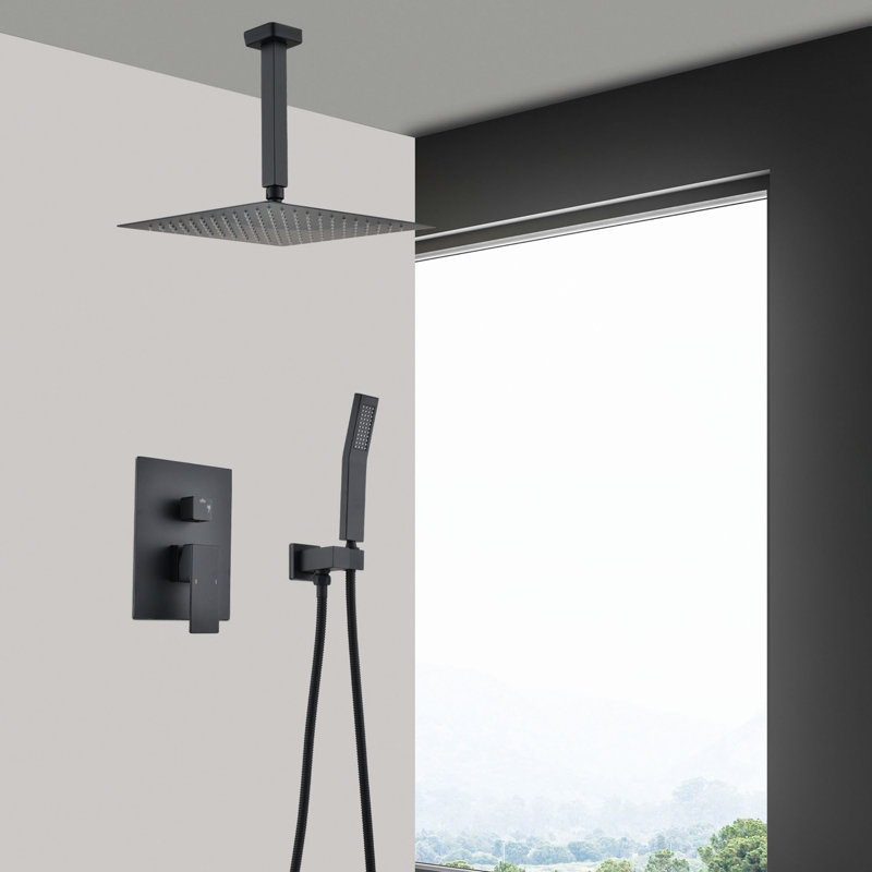 Ensemble de système de douche de plafond avec douchette à main et pomme de douche 10 po