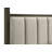 Debie Park Queen Wood Canopy Bed with Channeled Boucle Headboard, Dark Cocoa-1737685990