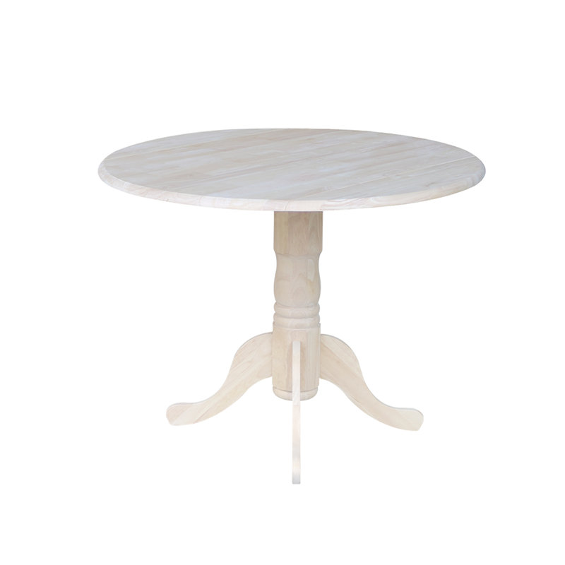 Philipston Extendable Round Solid Wood Dining Table, Unfinished, Unfinished