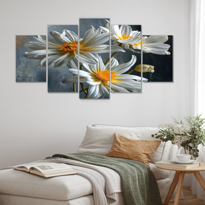 Shelva - marguerite, art mural 5 pièces