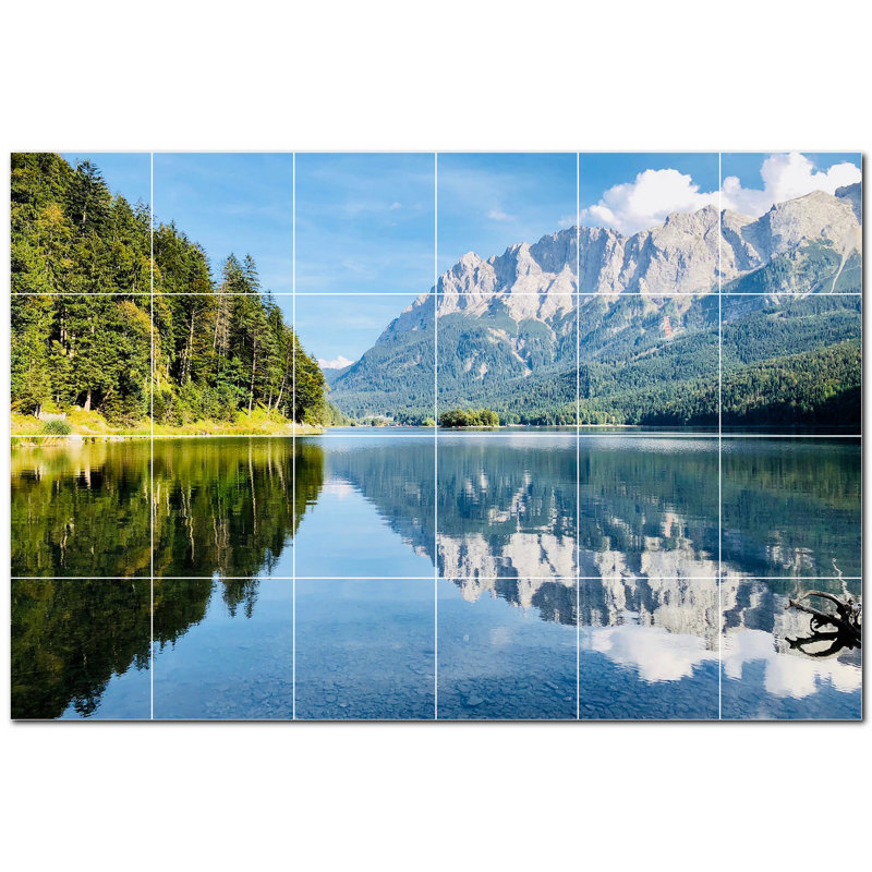 Panneau mural en céramique satinée 6 "x 6" Lakes Photo