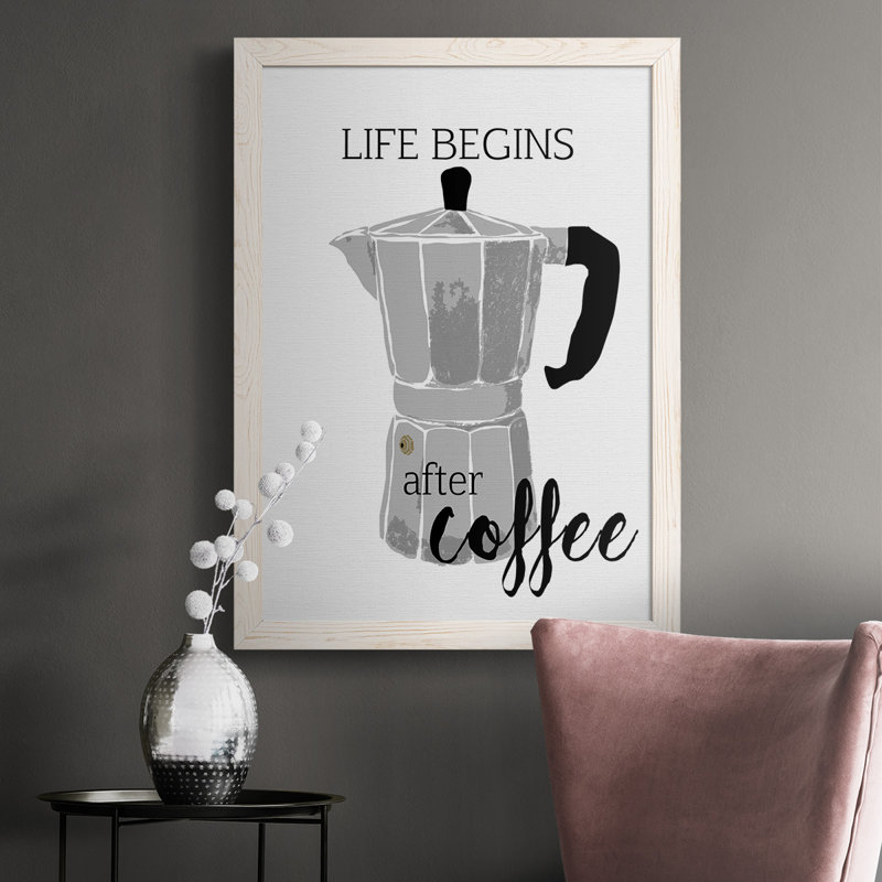 Traskwood Begins After Coffee, reproduction d'art sur toile, Blanc, H 37,5 po x l 27,5 po x P 1 po