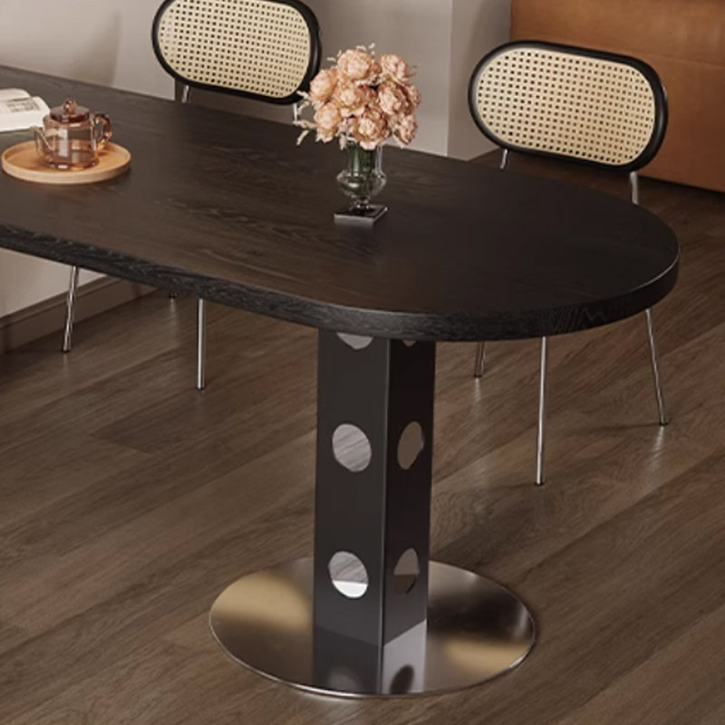 Creative Unique-shaped Solid Wood Dining Table, 29.52"H x 55.11"L x 27.55"W