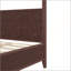 Grand lit plateforme à baldaquin en bois avec conception cannelée élégante et lattes de soutien, finition espresso-129512964-129512963