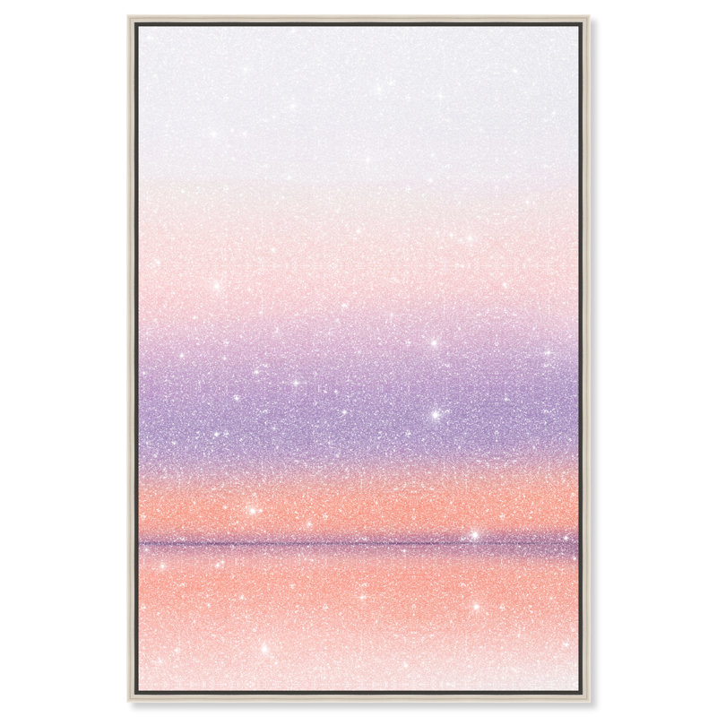 Peach Coastline Print by Oliver Gal, 46"H x 31"W, Silver Floater Frame