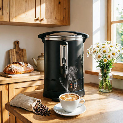 Urne à café à double paroi 12L 80 tasses, distributeur de boissons chaudes électrique en acier inoxydable pour les événements de bureau de restauration