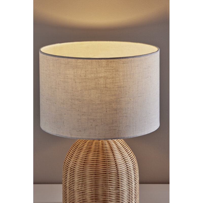 Radley Wicker/Rattan Table Lamp, 18.25" H x 12.5" W x 12.5" D