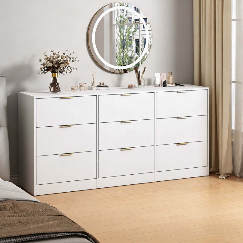 Commode 9 tiroirs 63 "blanche, Blanc