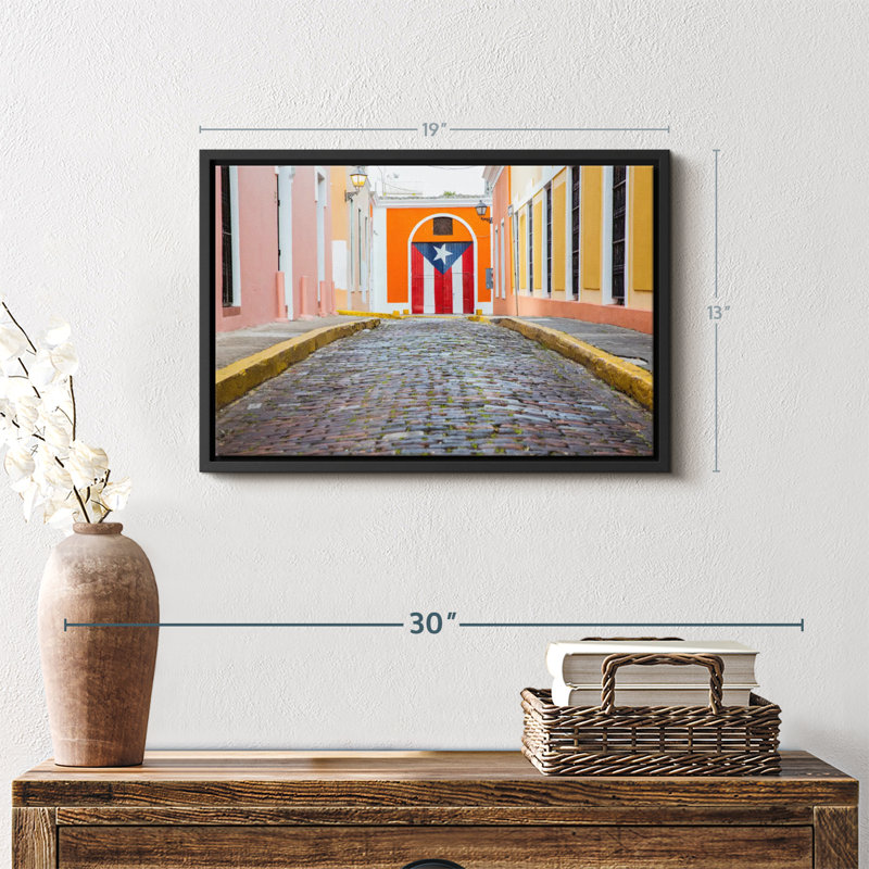 San Juan Cobbled Street Canvas Print, 13" H x 19" W