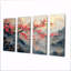 Rose et bleu, cerisier en fleurs, arbre en Chine, ensemble d'art mural sur toile-993024726