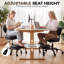 Chaise de bureau ergonomique à jambes croisées avec repose-pieds plus large, noire
