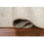 Tapis beige en laine noué à la main de conception unique 3 pi 11 po x 4 pi 11 po New Age