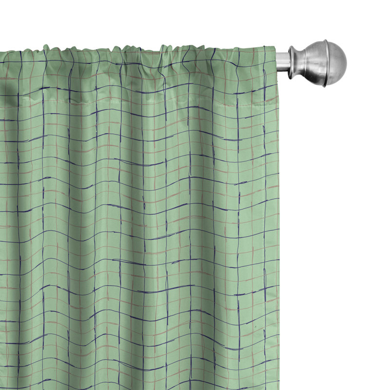 Rideaux géométriques 4 panneaux Bungalow Rose, L 56 po x L 63 po