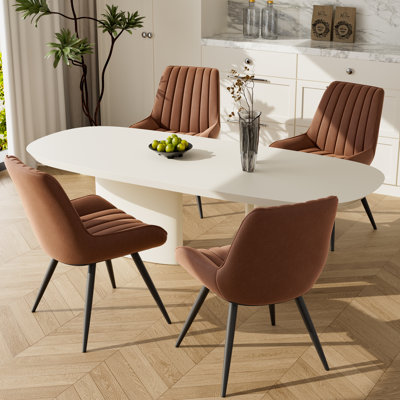 Modern Dining Chairs, 21.6"L*18.5"W*32.8"H, Tech Fabric Upholstery with Stylish Design, Sofa-Level Cushioning, Pet-Friendly, Durable Scratch Resistant, for Kitchen, Dining Room or Home Office
